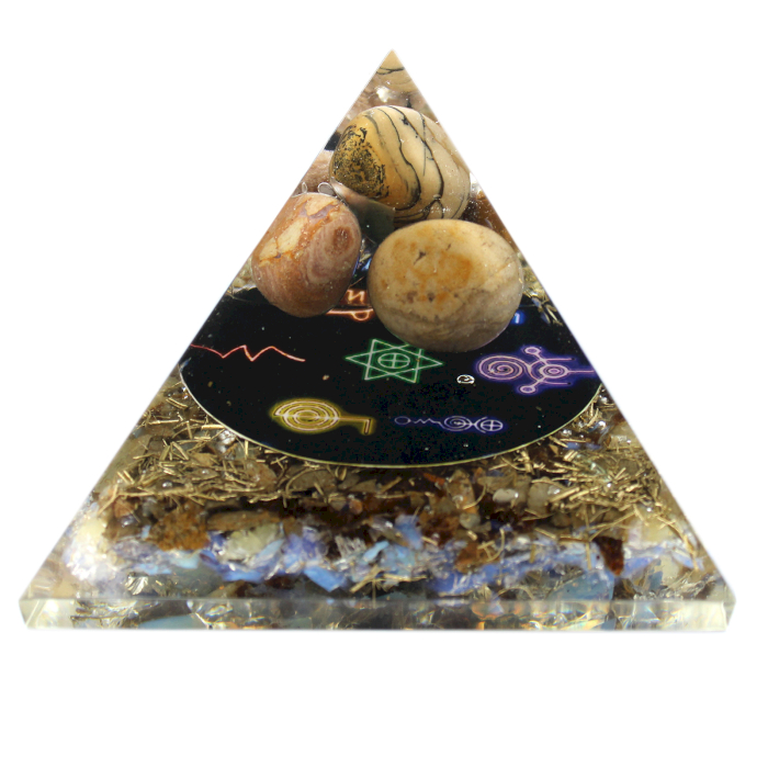 Orgonite Pyramid - Midnight Reiki - 70mm  (Orgn-27)