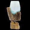 Molten Glass on Wood with Stand - Medium Bowl  (MGW-18)