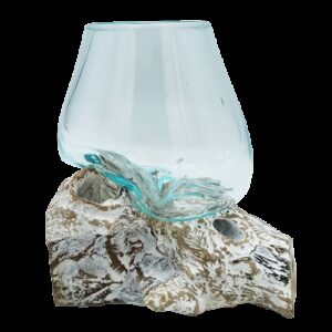 Molten Glass on Whitewash Wood - Medium Bowl (MGW-13)