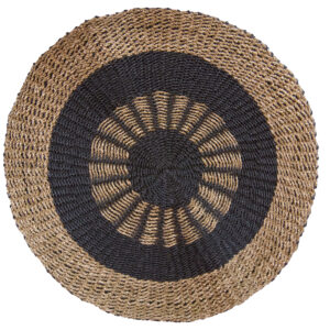 Round Seagrass Black & Tan - Inner Sun - 1m  (SGR-04)