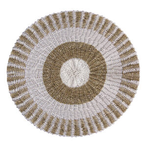 Round Seagrass White & Tan - Sun - 1m  (SGR-01)