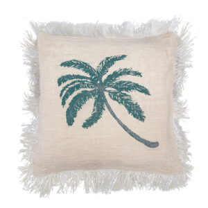 1x Linen Cushion 60 x 60  Palm Tree  (LinC-05)