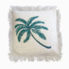 1x Linen Cushion 45 x 45 Palm Tree with Fringe  (LinC-04)