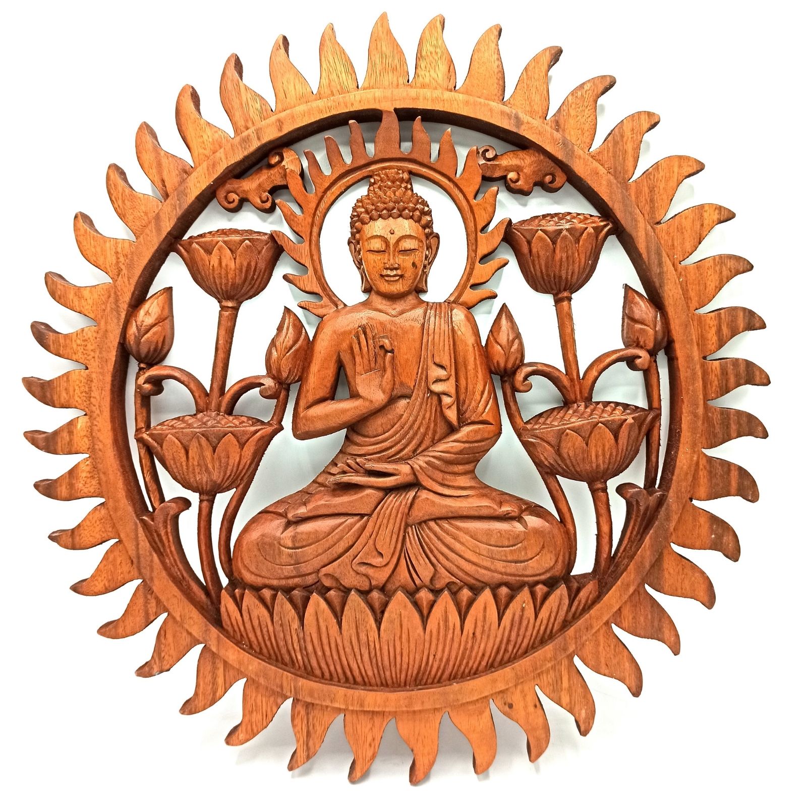 Buddha & Lotus Panel - 40cm  (WDW-01)