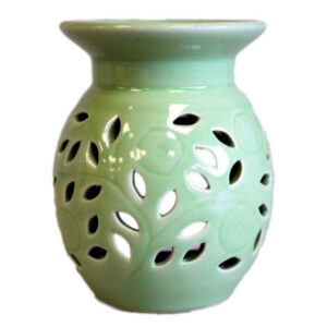 Floral Oil Burner - Lime (OB-194A)