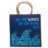 Printed Jute Bag - We are Waves - Blue  (PJB-01B)