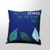 Printed Cotton Cushion Cover - We are Leaves - Blue  (CushN-02B)