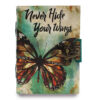 Leather "Never Hide Your Wings" Deckle-edge Notebook (7x5")  (LBN-24)