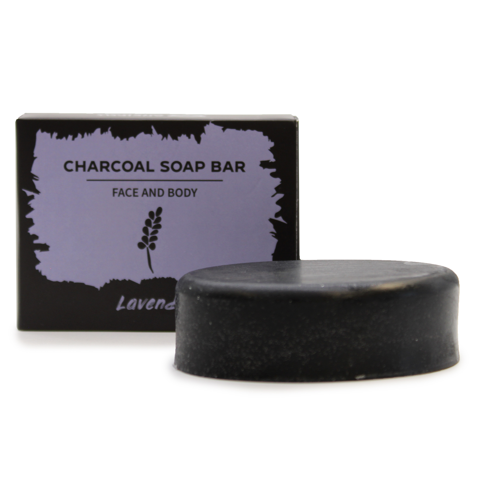Charcoal Soap 85g - Lavender  (CHSB-03)