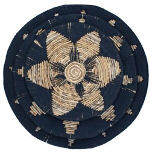 Set of Three Seagrass Bowls Wall Art - Black (NWA-05)