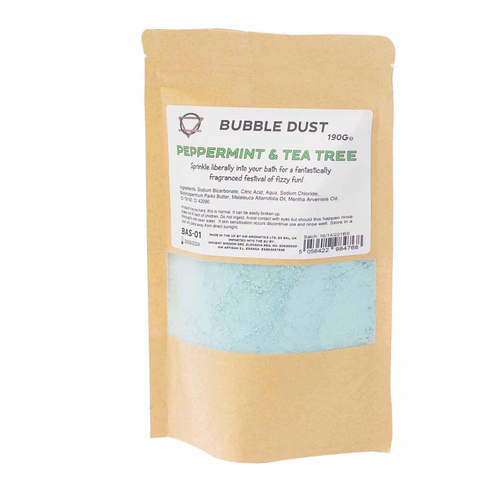 Peppermint & Tea Tree Bath Dust 200g  (BAS-01)