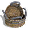 Banana Leaf & Abu-abu Raffia Basket- Set of 2  (NBA-03)