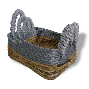Banana Leaf & Abu-Abu Raffia Square Basket- Set of 3  (NBA-06)
