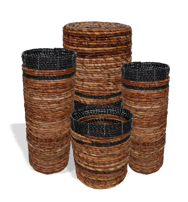 Banana Leaf Set - 2 Vase & 2 Bins  (NVA-02)