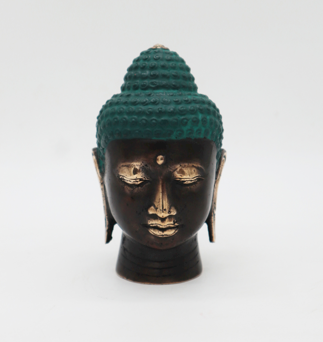 Large Antique Brass Buddha Head  (BFF-25)