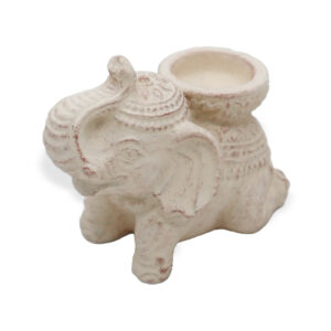 Elephant Incense & Candle Holder (cream)  (SCV-09)