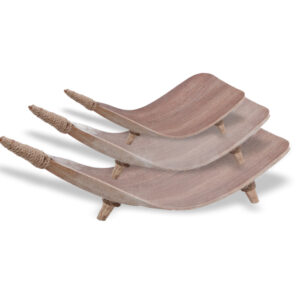 Coconut Leaf Fruit Bowl Set - Whitewash  (CLFB-02)