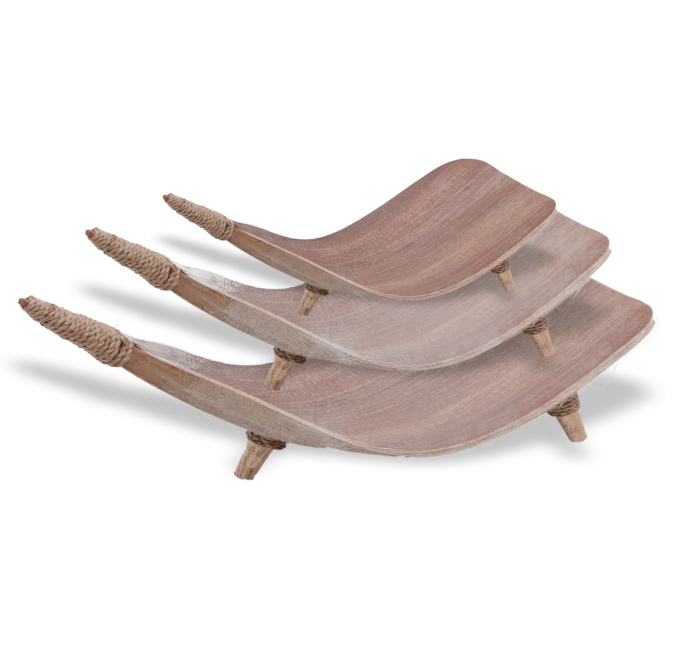 Coconut Leaf Fruit Bowl Set - Whitewash  (CLFB-02)