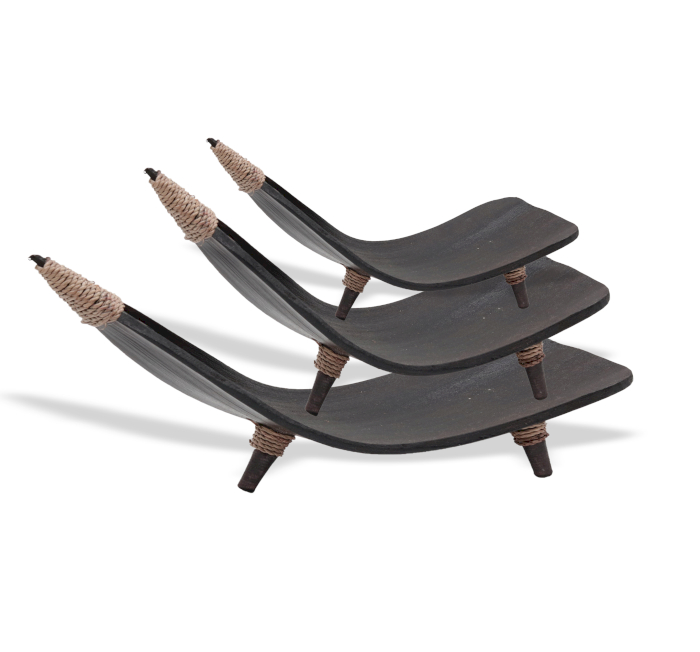 Coconut Leaf Fruit Bowl Set - Chocolate  (CLFB-03)