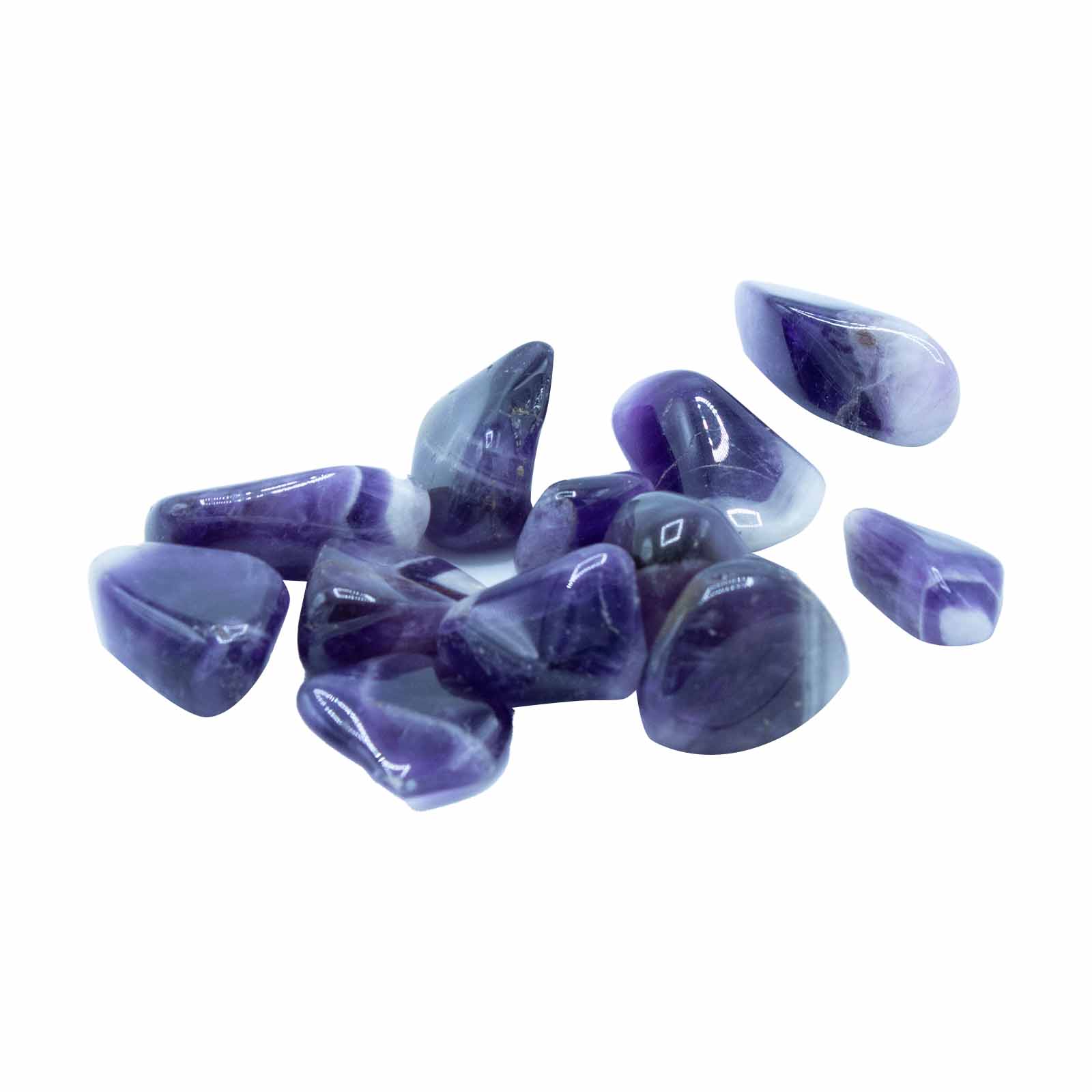 Pack of 24 Tumble Stone - Amethyst Banded M  (TbmM-01)