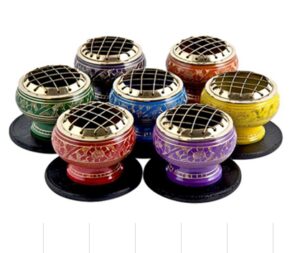 Chakra Tall Charcoal Incense Jar - Root  (BCI-14)