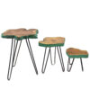 Set of 3 Gamell Wood Plant Stands - Greenwash  (PSS-02)