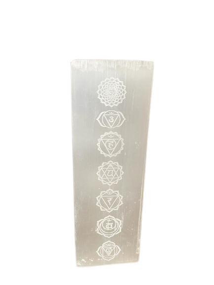 Selenite Block Lamp 25cm - Chakra Lamp  (SelBL-01)