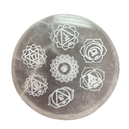 Small Charging Plate 8cm - Chakra Design  (SelCP-01)
