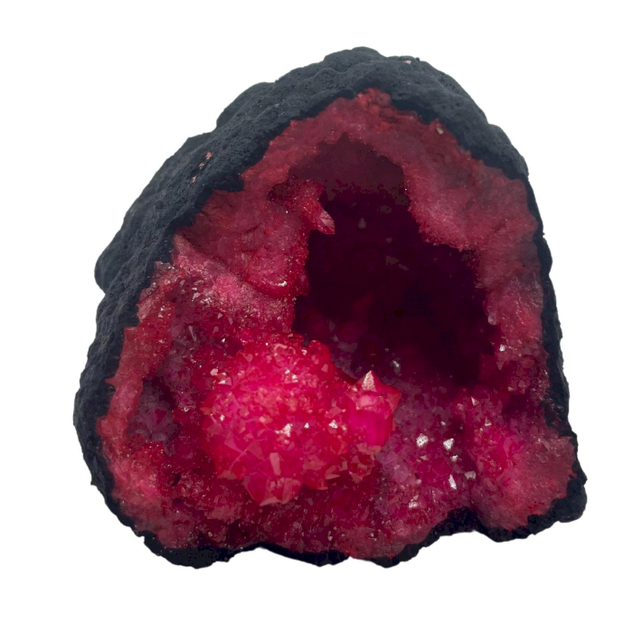 Coloured Calsite Geodes - Black Rock - Dark Red  (CCGeo-01)