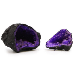 Coloured Calsite Geodes - Black Rock - Purple  (CCGeo-02)