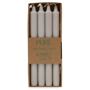 Pure Natural Wax Dinner Candle 25x2.3 - Silver Grey (PureC-02)