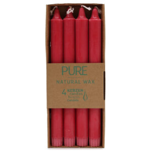 Pure Natural Wax Dinner Candle 25x2.3 - Red  (PureC-03)