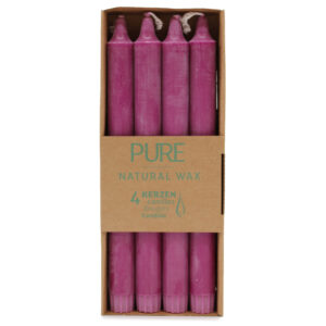 Pure Natural Wax Dinner Candle 25x2.3 - Fushcia (PureC-05)