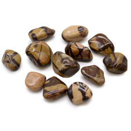 Bag of 12 Medium African Tumble Stones - Jasper Nguni (ATumbleM-06)