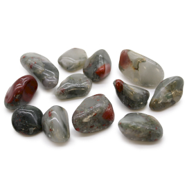 Bag of 12 Medium African Tumble Stones - Bloodstone - Sephtonite (ATumbleM-19)