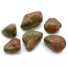 Bag of 6 Large African Tumble Stones - Unakite  (ATumbleL-11)