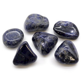 Bag of 6 Large African Tumble Stones - Sodalite - Pure Blue (ATumbleL-15)