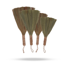 Set 4 - Pampas Fan Broom - Natural mixed sizes  (NPB-05)
