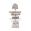Three Branch & Buddha Stand - Whitewash  (NJS-01)