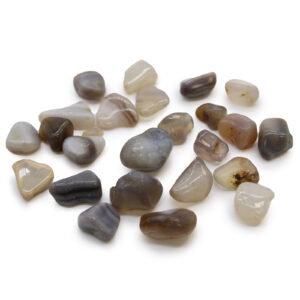 Bag of 24 Small African Tumble Stones - Grey Agate - Botswana  (ATumbleS-01)