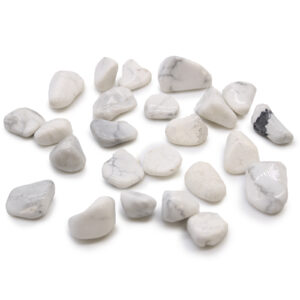 Bag of 24 Small African Tumble Stones - White Howlite - Magnesite  (ATumbleS-07)