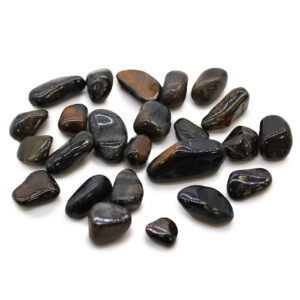 Bag of 24 Small African Tumble Stones - Tigers Eye - Blue  (ATumbleS-09)