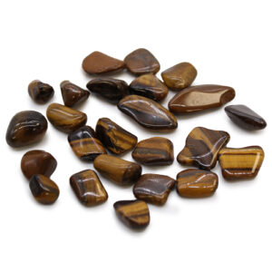Bag of 24 Small African Tumble Stones - Tigers Eye - Golden  (ATumbleS-10)