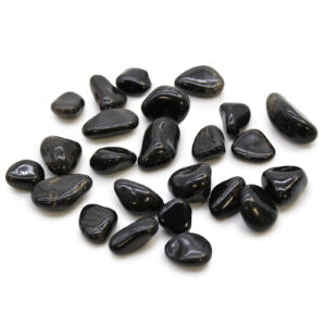 Bag of 24 Small African Tumble Stones - Black Onyx  (ATumbleS-13)