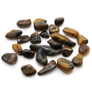 Bag of 24 Small African Tumble Stones - Tigers Eye - Varigated (ATumbleS-20)