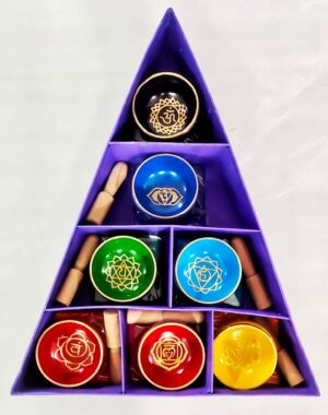 Chakra Pyramid Singing Bowl Gift Set  (TIBS-19)