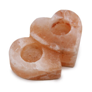 Double Heart Salt Candle Holder 1Kg  (QSalt-89N)