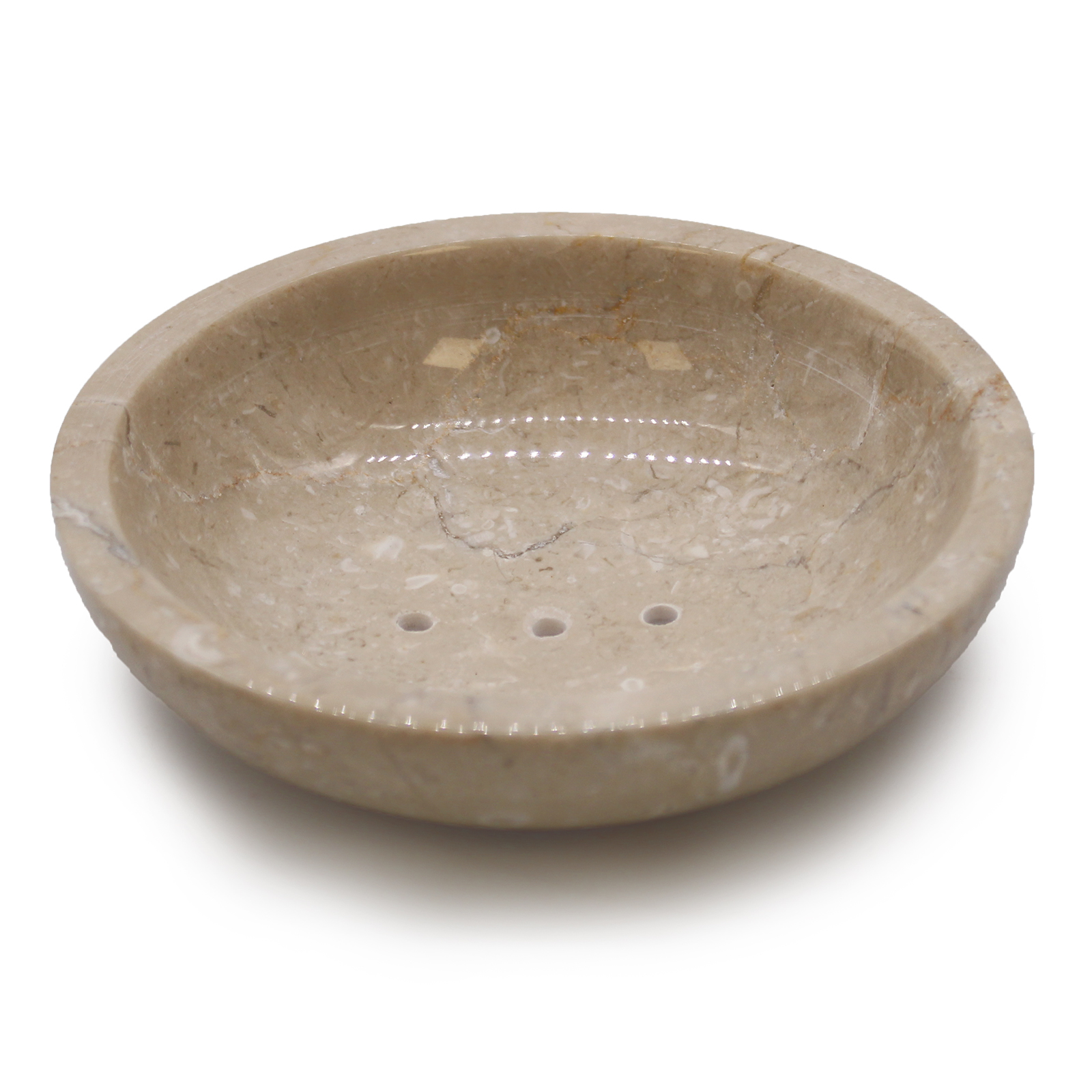 Round Honey Marble Rounded Soap Dish  (SSD-07)