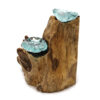 Molton Glass Candle Double Holder on Wood  (MGW-25)