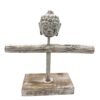 Single Branch & Buddha Stand - Whitewash  (NJS-02)
